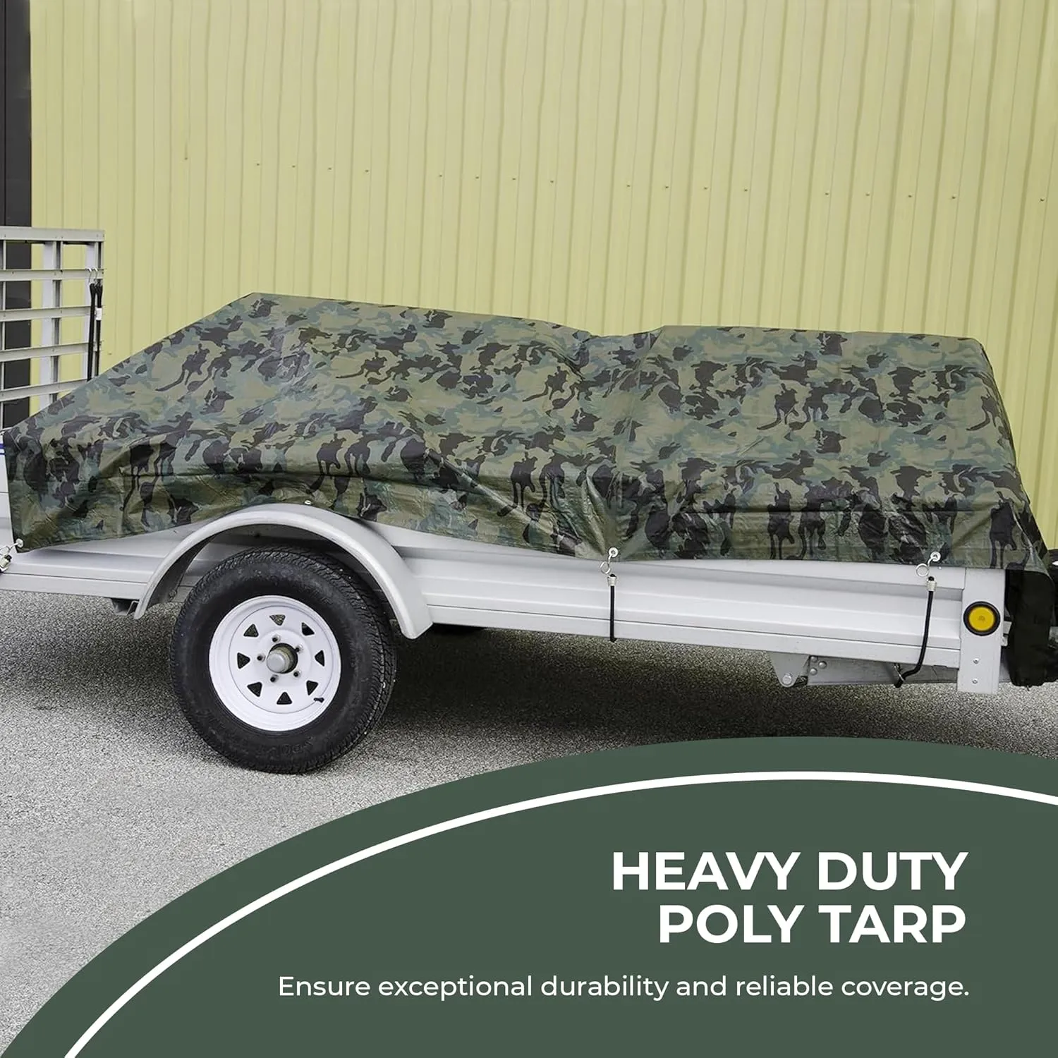 Tarps Now Camouflage Plastic Tarp (Poly Tarp) 12x24 ft - 8 MIL Heavy Duty Waterproof Cover | Tear-Resistant with Rustproof Grommets & Reinforced Edges | Ideal for Camping, Landscaping - Woodland Camo