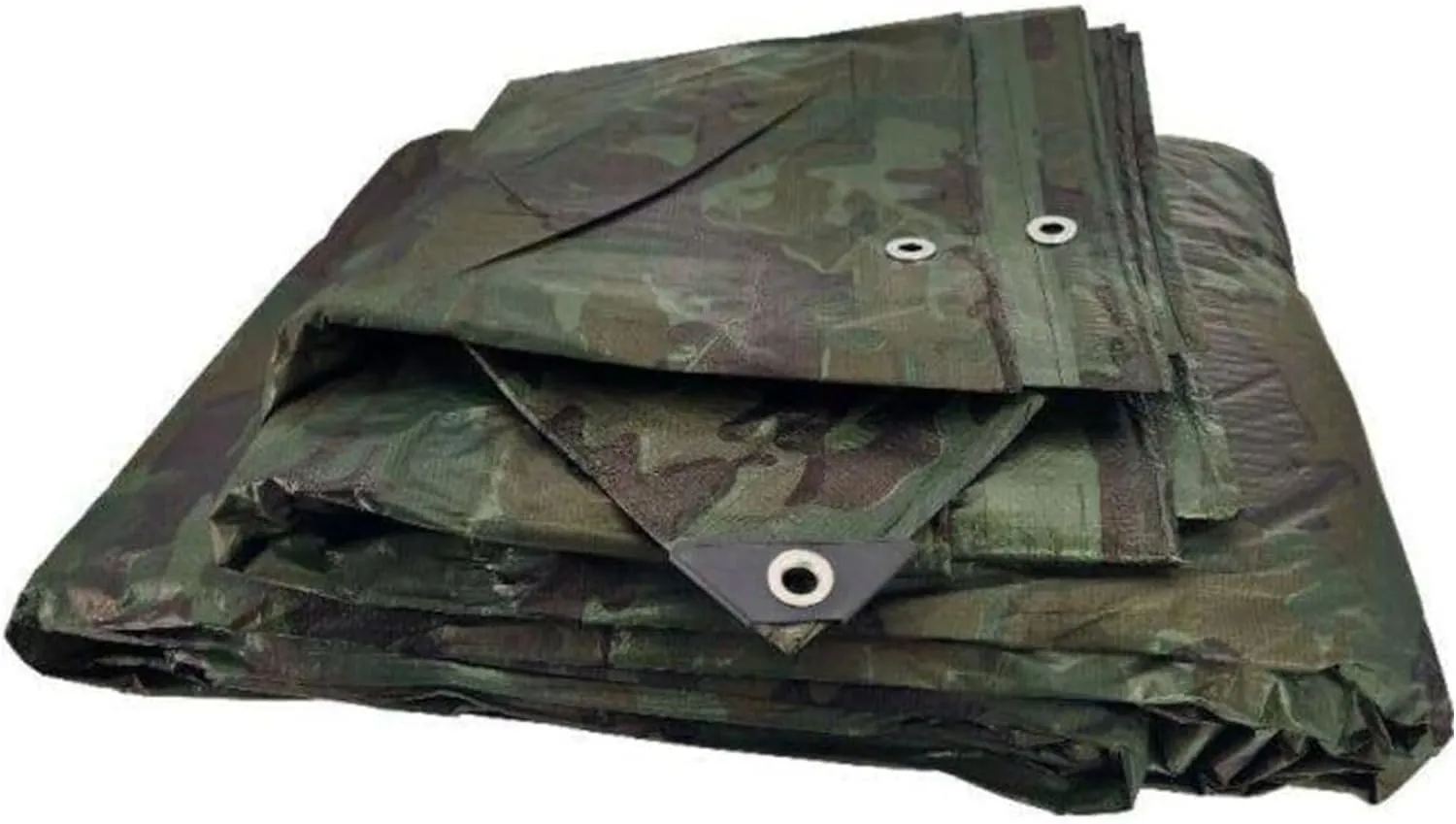 Tarps Now Camouflage Plastic Tarp (Poly Tarp) 12x24 ft - 8 MIL Heavy Duty Waterproof Cover | Tear-Resistant with Rustproof Grommets & Reinforced Edges | Ideal for Camping, Landscaping - Woodland Camo