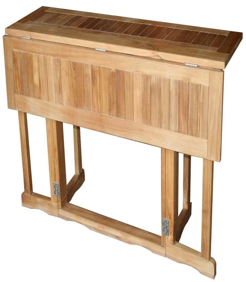 Teak Wood Hatteras Rectangular Folding Bar Table, 55 x 28 Inch