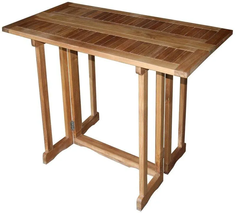 Teak Wood Hatteras Rectangular Folding Bar Table, 55 x 28 Inch