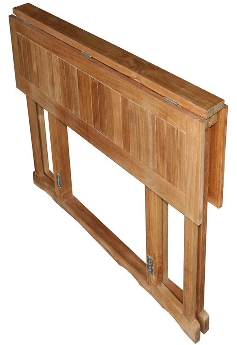 Teak Wood Hatteras Rectangular Folding Bar Table, 55 x 28 Inch