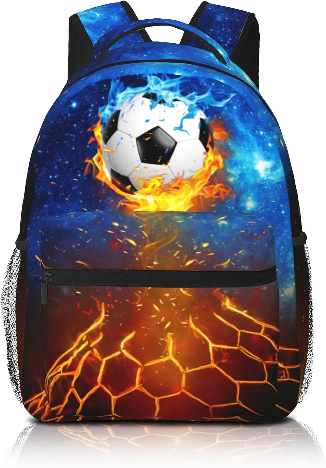 Teen Soccer Ball Backpack for Boys Girls Waterproof Durable School Bookbag Galactic Star Pattern Travel Backpack for Adults Teens