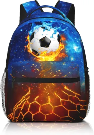 Teen Soccer Ball Backpack for Boys Girls Waterproof Durable School Bookbag Galactic Star Pattern Travel Backpack for Adults Teens