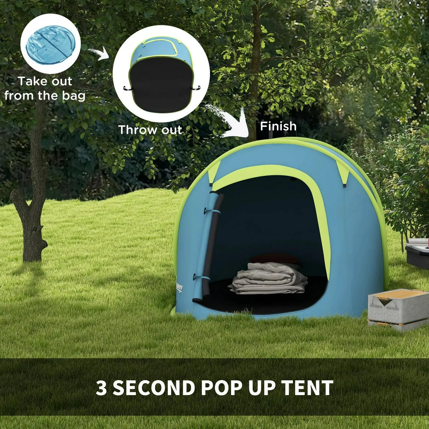 Tent, Pop-Up Top-quality at low price Outsunny Accessories Two-Man Dome - Blue Digital With