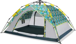 Tent Tent Outdoor Camping Outing Outdoor 3-4 People Pop up Camping Tent 3 in 1 Style Double Hexagonal Beach Automatic Tent Outdoor Family Tent (Color : B) (B)