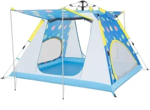 Tents for Camping Beach Tents Automatic Pop Up Tent 4 Person with Sunscreen Coating Waterproof Instant Tent for Camping Hiking Outdoor Tent Family Tents for Camping Hiking Traveling