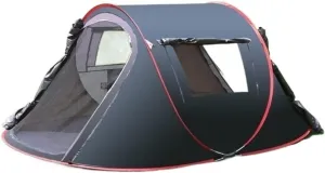 Tents for Camping Beach Tents Camping Tent for 3-4 Person 2 Door 2 Mesh Windows Portable Instant Tent Automatic Tent for Hiking Outdoor Tent Family Tents for Camping Hiking Traveling