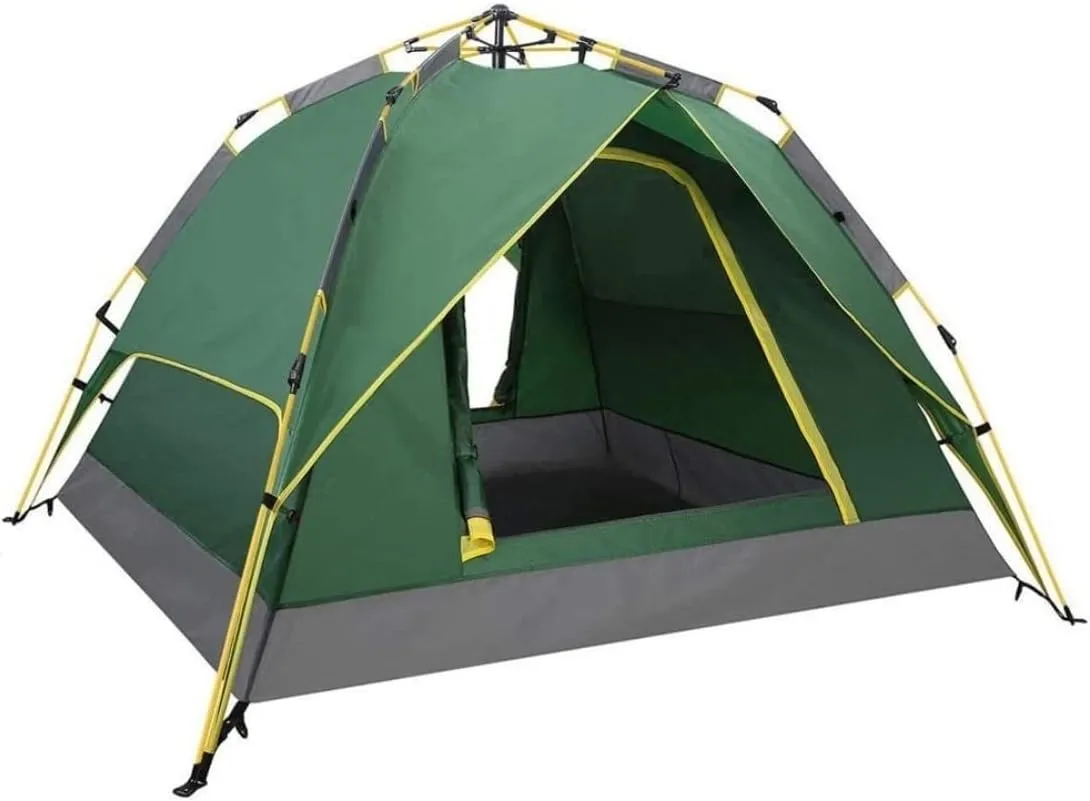 Tents for Camping Beach Tents Tent Family Camping Tent 3-4 Person with 2 Door 4 Mesh Windows Double Layer Instant Tent Automatic Pop Up Family Tents for Camping Hiking Traveling