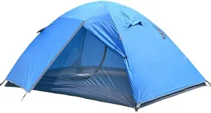 Tents for Camping New Backpack Type Light Camping Tent Double Layer Glass Fiber Waterproof Portable Travel Tent with Handbag (Color : Green), Blue
