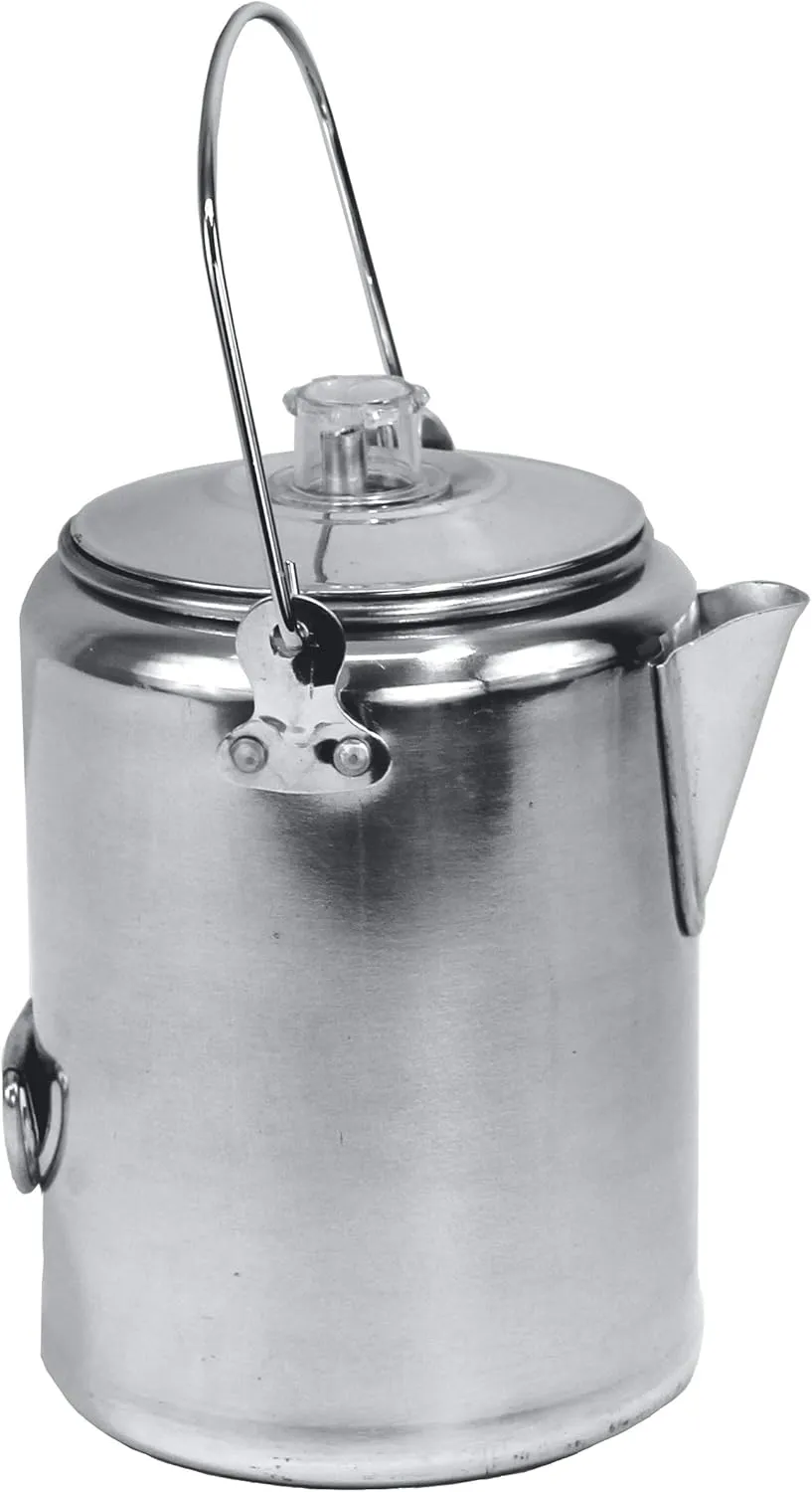 Texsport Aluminum 20 Cup Percolator Coffee Maker for Outdoor Camping