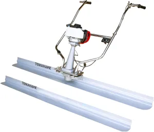 Tomahawk 1.6 HP Honda Gas Vibrating Concrete Power Screed Motor with 10ft Aluminum Magnesium Board Straight Edge Bar Set and 360° Handles with GX35 Honda Engine