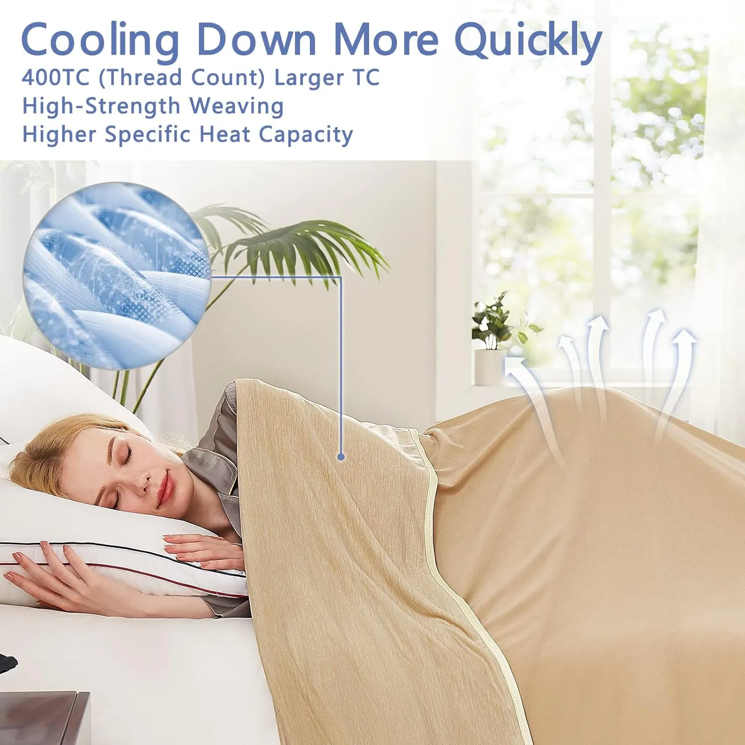 Topcee Cooling Blanket (90"x90"Queen Size) for Night Sweats Absorbs Heat to Keep Adults Cool on Warm Nights, Q-Max 0.5 Cooling Blankets for Hot Sleepers, Ultra-Cool Lightweight Blanket for Bed