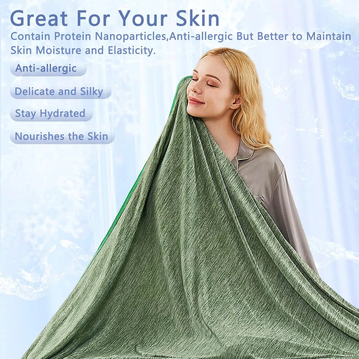 Topcee Cooling Blanket (90"x90"Queen Size) for Night Sweats Absorbs Heat to Keep Adults Cool on Warm Nights, Q-Max 0.5 Cooling Blankets for Hot Sleepers, Ultra-Cool Lightweight Blanket for Bed