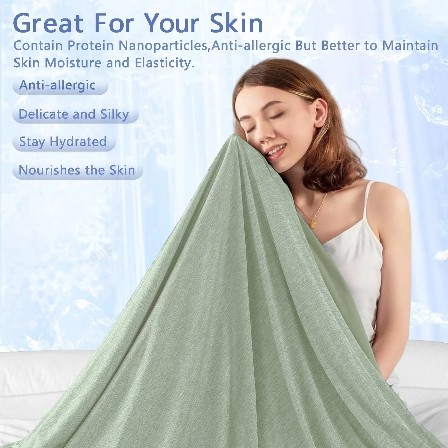 Topcee Cooling Blanket (90"x90"Queen Size) for Night Sweats Absorbs Heat to Keep Adults Cool on Warm Nights, Q-Max 0.5 Cooling Blankets for Hot Sleepers, Ultra-Cool Lightweight Blanket for Bed