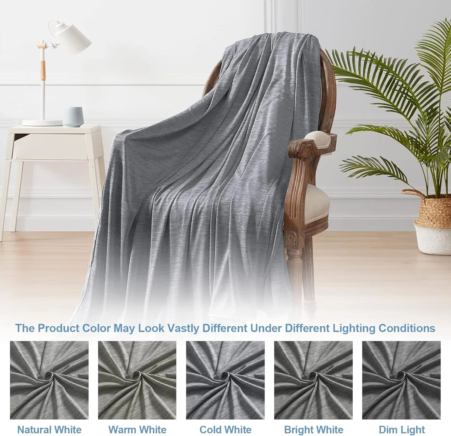 Topcee Cooling Blanket (90"x90"Queen Size) for Sweats Absorbs Heat to Keep Adults Cool on Warm Nights, Q-Max 0.5 for Hot Sleepers, Ultra-Cool Lightweight Blanket for Bed