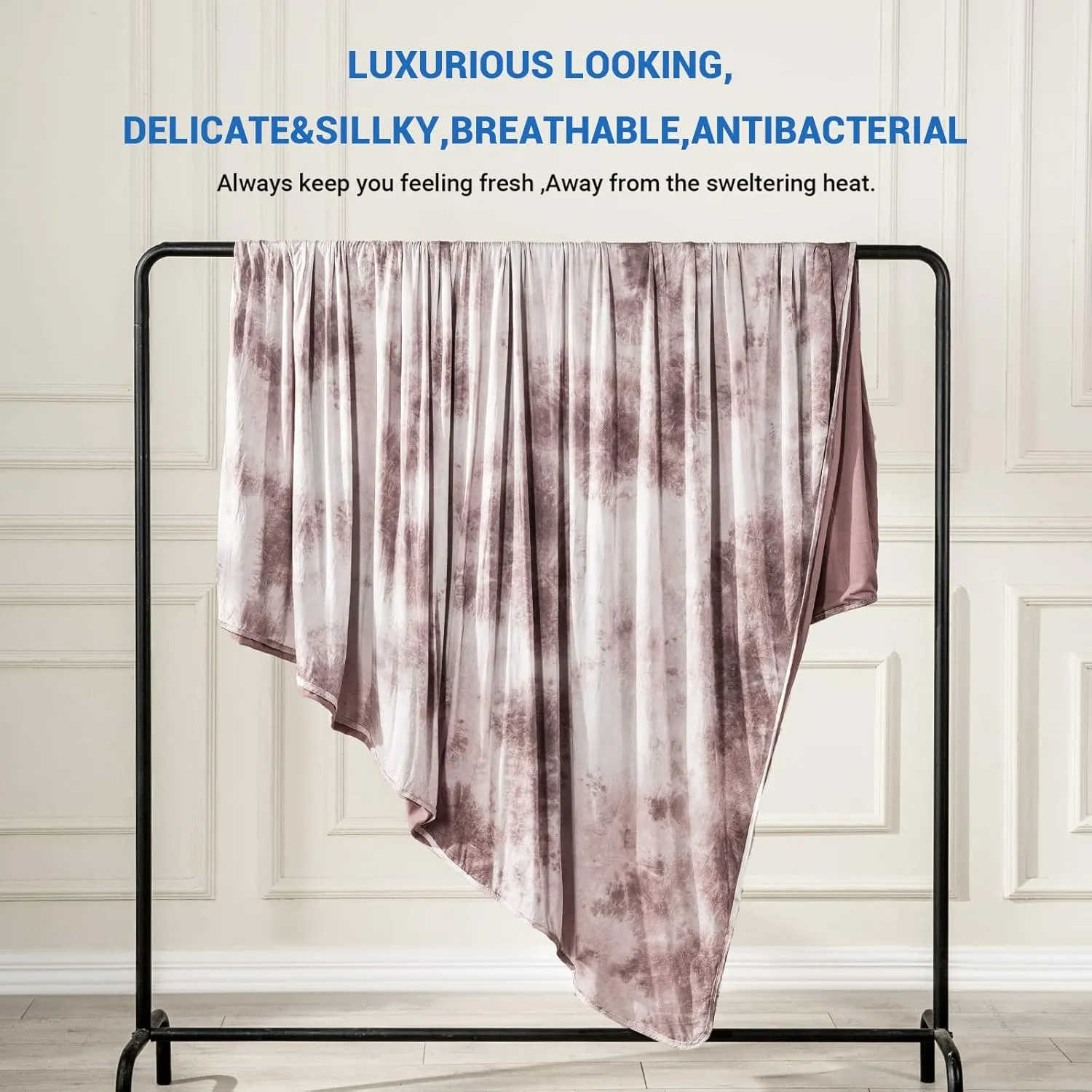 Topcee Cooling Blanket for Night Sweats Decorative Tie Dye, Absorbs Heat to Keep Cool on Warm Nights, Q-Max 0.5 Cooling Blankets for Hot Sleepers, Ultra-Cool Lightweight Sofa Throw Blanket (50"x70")