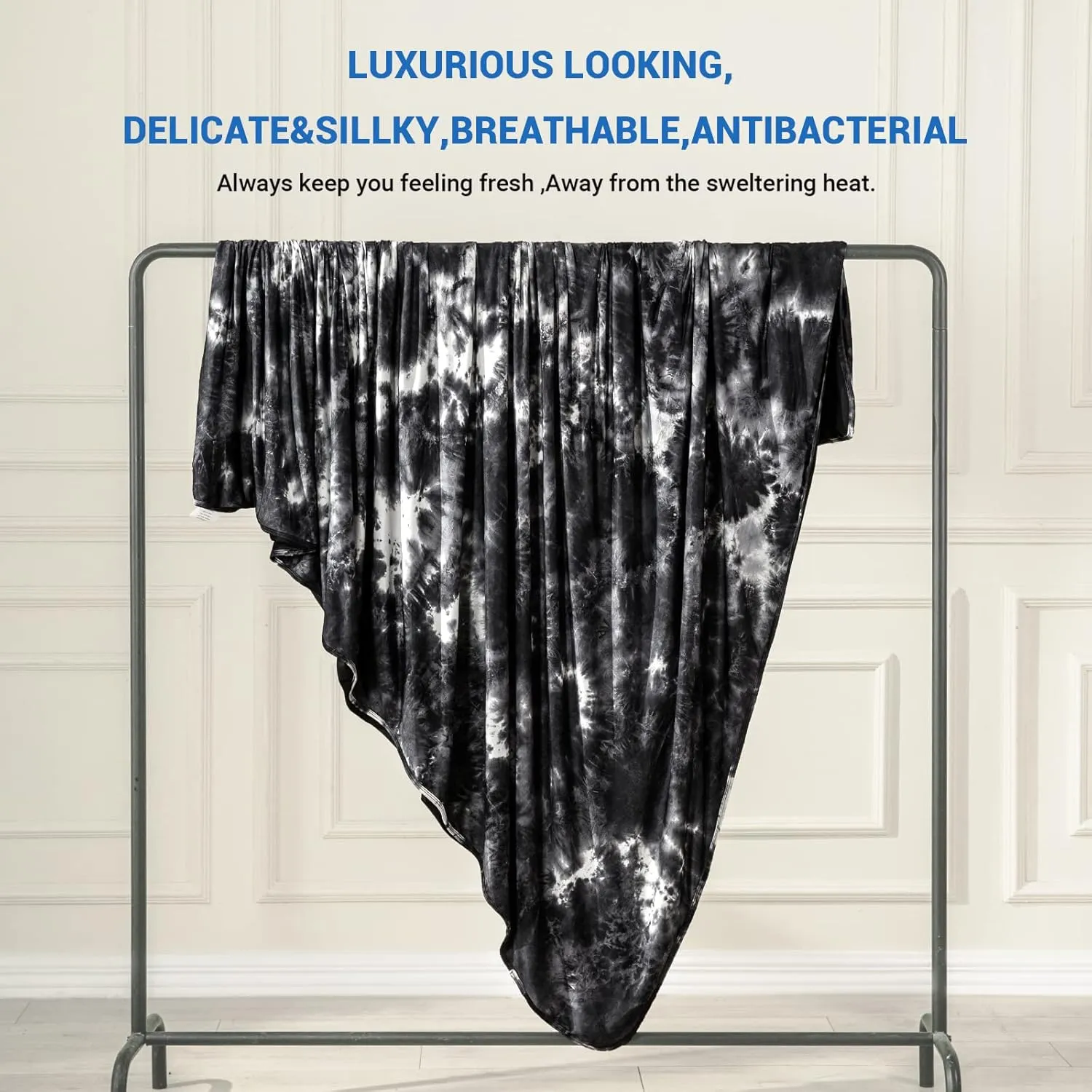Topcee Cooling Blanket for Night Sweats Decorative Tie Dye, Absorbs Heat to Keep Cool on Warm Nights, Q-Max 0.5 Cooling Blankets for Hot Sleepers, Ultra-Cool Lightweight Sofa Throw Blanket (50"x70")