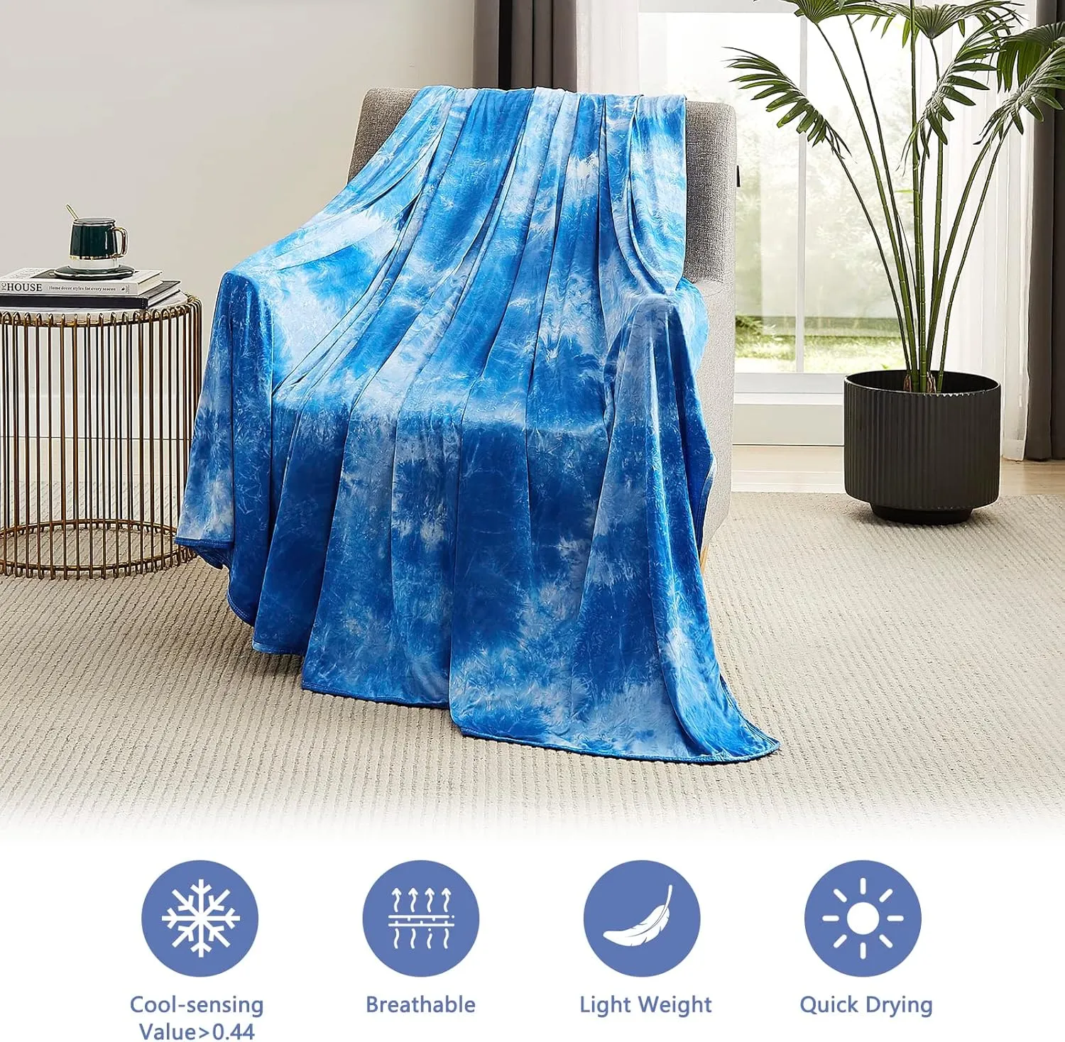 Topcee Cooling Blankets for Hot Sleepers,Arc-Chill Q-Max >0.5 Cool Fiber,100% Oeko-Tex Certified,Twin Size Lightweight Summer Cool Blanket for Travel/Outdoor Ultra Cold Breathable,60''x80''
