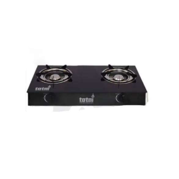 Totai 2 Burner Gas Stove Black Glass With Auto Ignition 26/013A