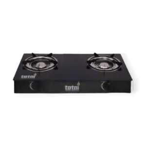 Totai 2 Burner Gas Stove Black Glass With Auto Ignition 26/013A