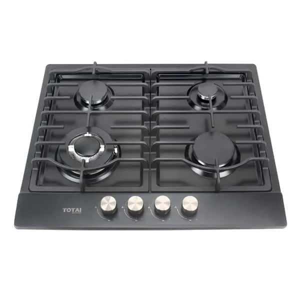 Totai 60cm 4 Buner Gas Hob Black Stainless Steel 03/TS4BNR-BSS
