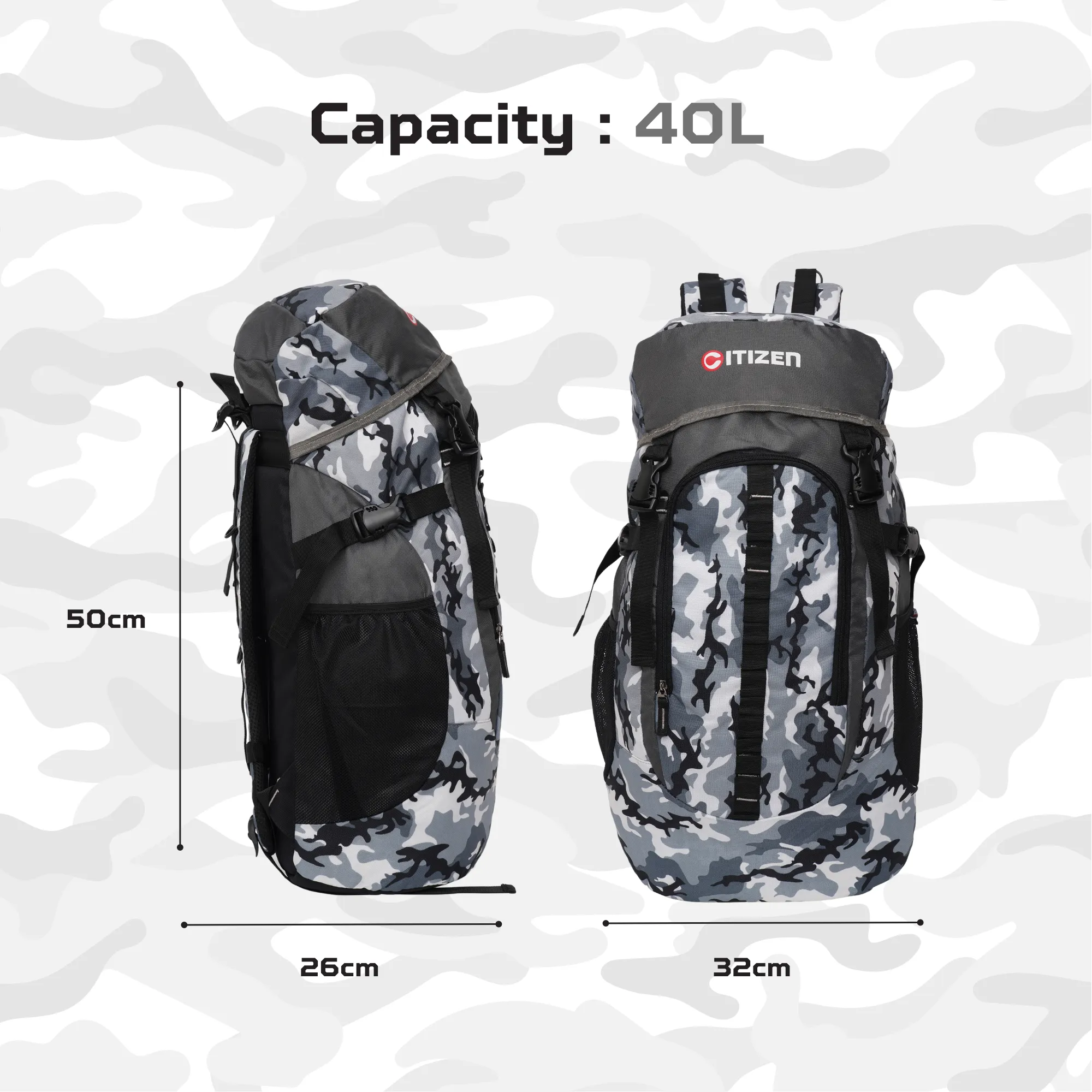Travel 50 Military Print Hiking Bag