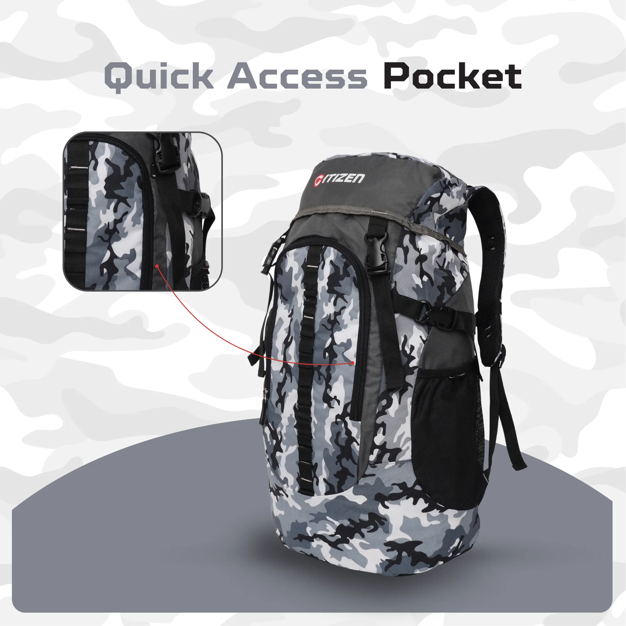 Travel 50 Military Print Hiking Bag