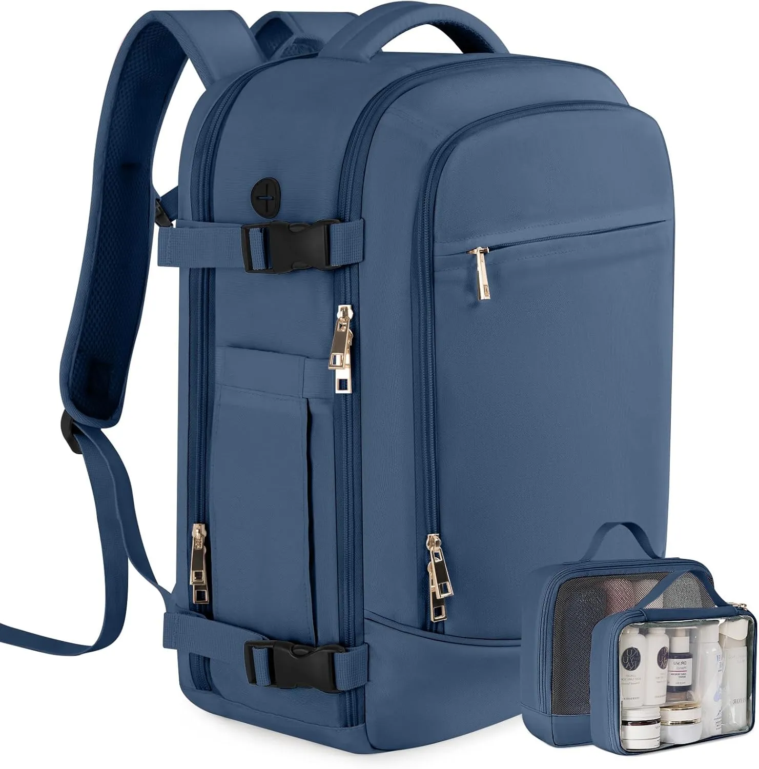 Travel Backpack, Carry-on Backpack for Men Women, Travel Backpack Carry on Flight Approved, 40L Personal Item Backpack Personal Item Backpack Bag, Travel Essentials, Dark Blue