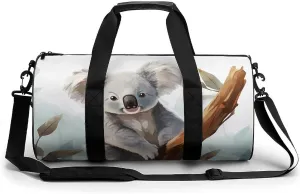 Travel Duffel Bag for Men And Women,Koala And Butterfly Waterproof Sports Fitness Bag Portable Travel Duffel Bag