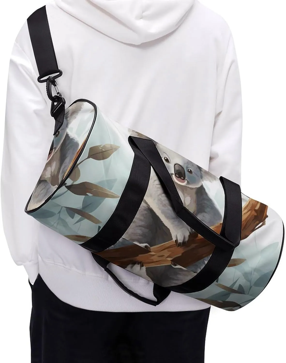 Travel Duffel Bag for Men And Women,Koala And Butterfly Waterproof Sports Fitness Bag Portable Travel Duffel Bag