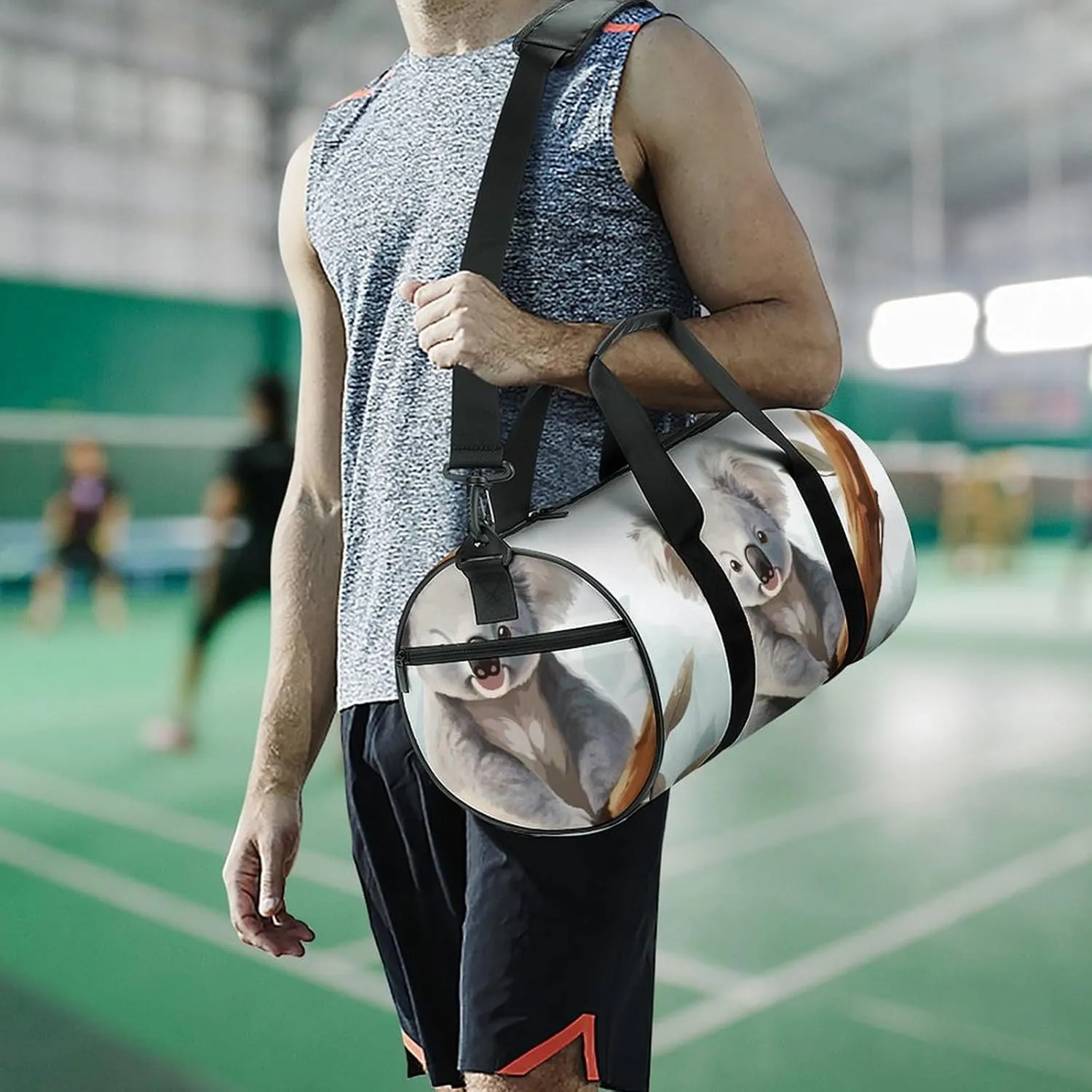 Travel Duffel Bag for Men And Women,Koala And Butterfly Waterproof Sports Fitness Bag Portable Travel Duffel Bag