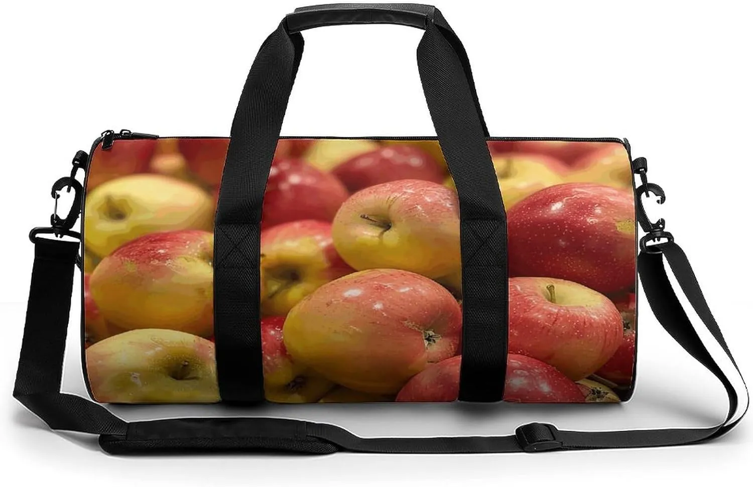 Travel Duffel Bag for Men And Women,Pile of Fruits Images Waterproof Sports Fitness Bag Portable Travel Duffel Bag, 17.7in/9in/9in