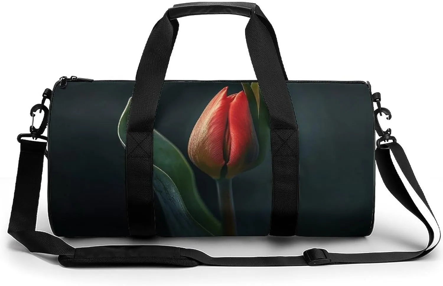 Travel Duffel Bag for Men And Women,Red Tulip Buds Waterproof Sports Fitness Bag Portable Travel Duffel Bag