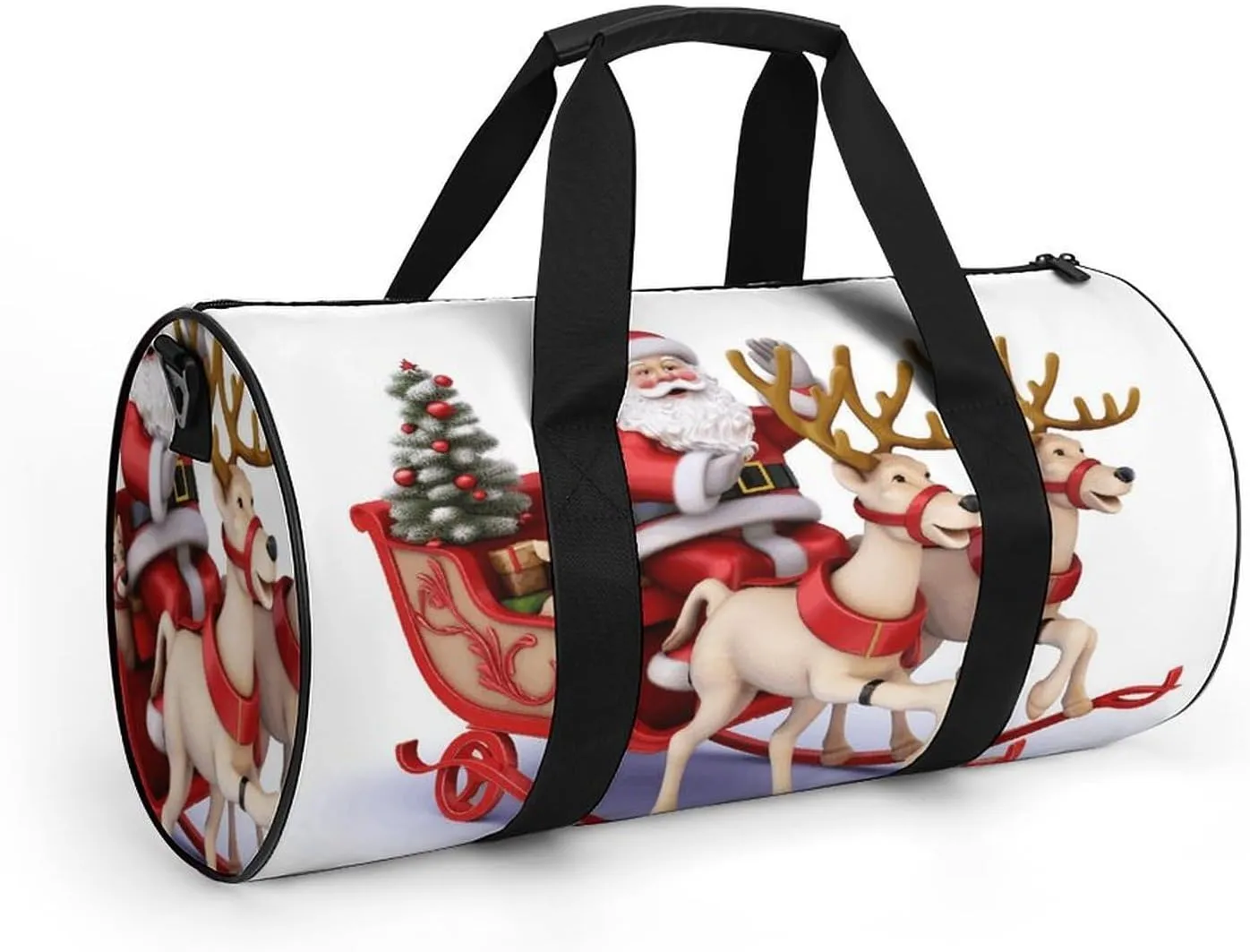 Travel Duffel Bag for Men And Women,Santa Claus Reindeer Sled Waterproof Sports Fitness Bag Portable Travel Duffel Bag