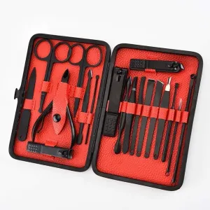 Travel Mini Nail Set 1 Set Stainless Steel Tweezer Nail Art Clipper Scissors Tweezer Knife Manicure Cutter Nail Art Pedicure Manicure Tools Portable Travel Beauty kit