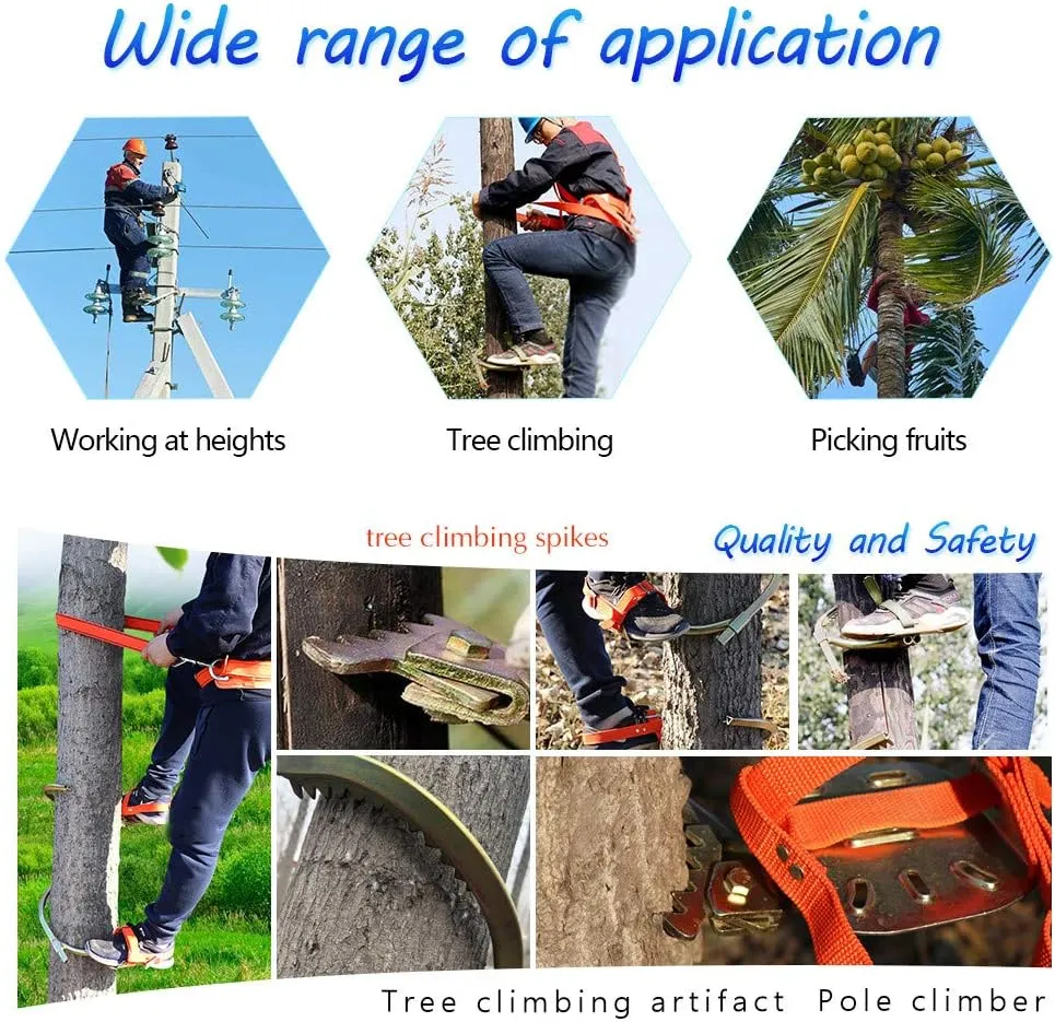 Tree Climbing Gear, Stainless Steel Climbing Tree Spikes, Climbing Trees Tool for Climbing Hunting Observation Picking Fruit,400model