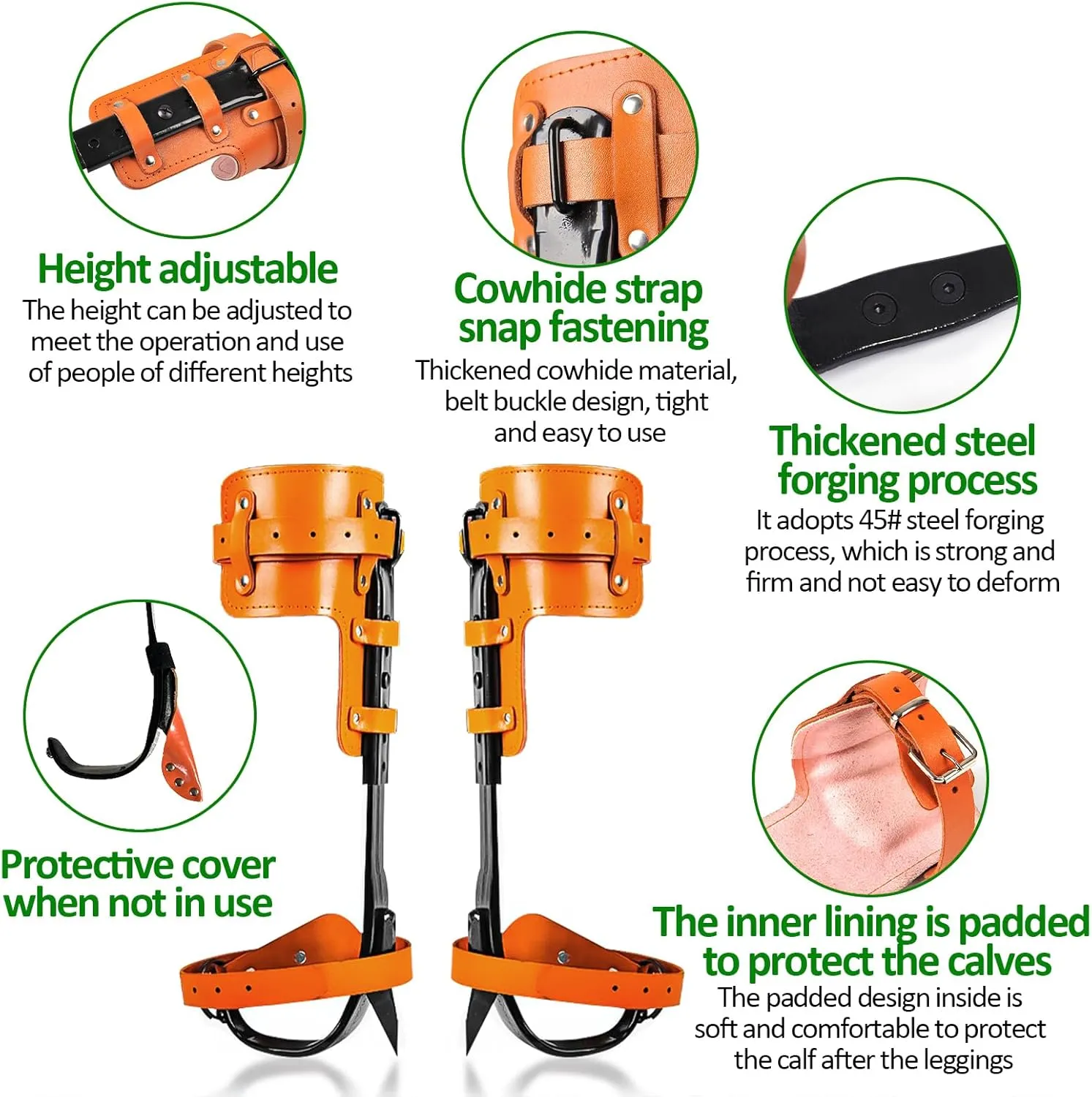 Tree Climbing Gear，Tree Climbing Spikes, Tree Climbing Gear with Adjustable Climbing Straps and Steel Core Flip Line, Rock Climbing Kit with Triple Lock Lanyard Adjuster