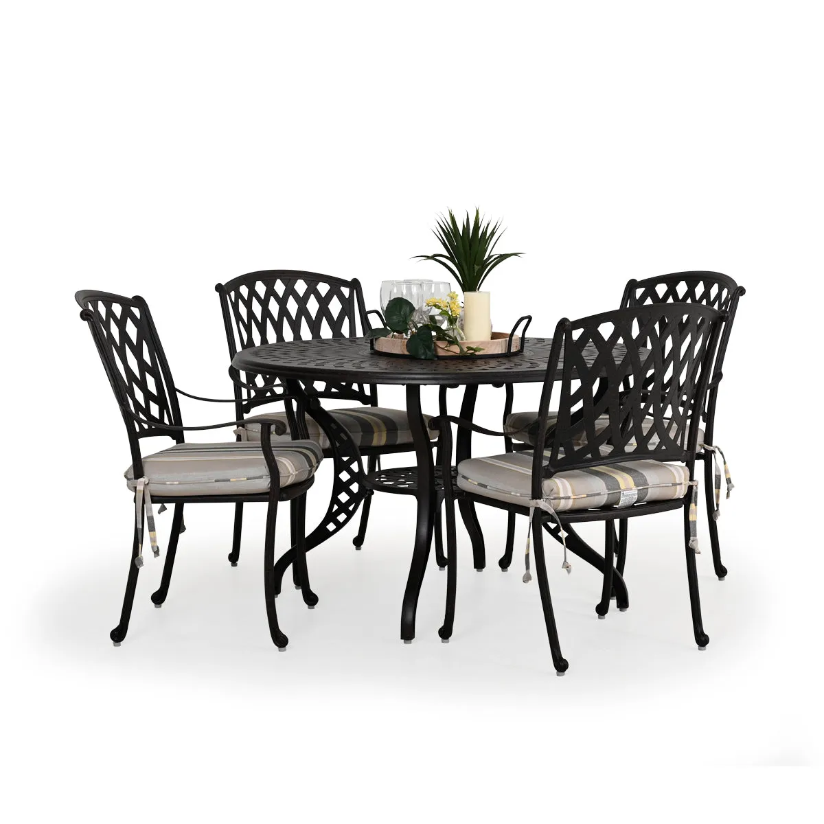 Trellis Outdoor Cast Aluminum 48" Round Dining Table