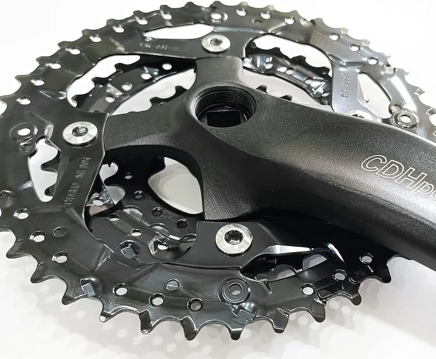 Triple Speed Aluminum Alloy Square Crankset 170mm 104/64bcd 42/32/22T, 48/38/28T with Chainring Crankarms, Crank Set Chainset for Mountain Road Bike Fixed Gear Bicycle