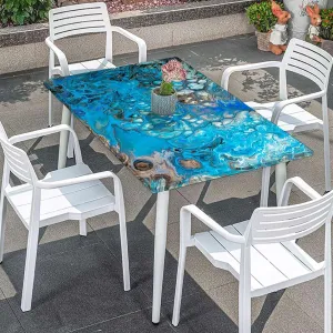 Turquoise Green Fitted Tablecloth Twist Textures with Marble Pattern Picnic Fitted Tablecloth Rectangle Table Cover Abstract Fits up 5 Foot Tables