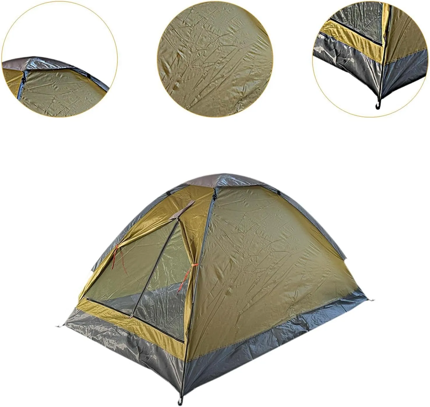 Two Person Camping Tent Outdoor Tent Shade Canopy Fiberglass Poles Easy Quick Setup Foldable for Picnic Outdoor Activities