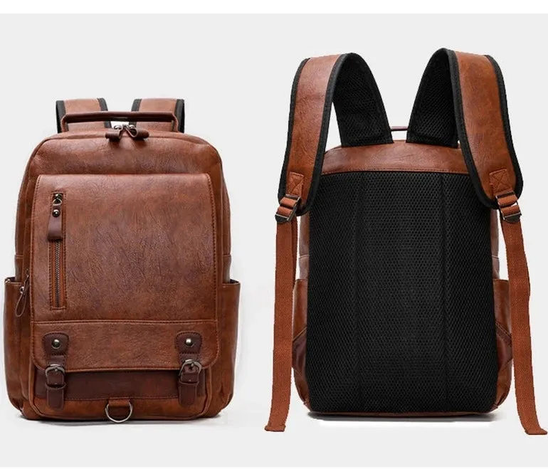 Unisex Backpack- 14-Inch Genuine Leather Backpack