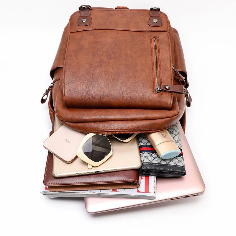 Unisex Backpack- 14-Inch Genuine Leather Backpack