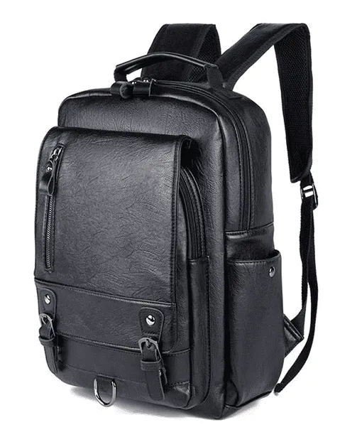 Unisex Backpack- 14-Inch Genuine Leather Backpack