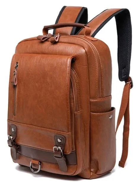 Unisex Backpack- 14-Inch Genuine Leather Backpack