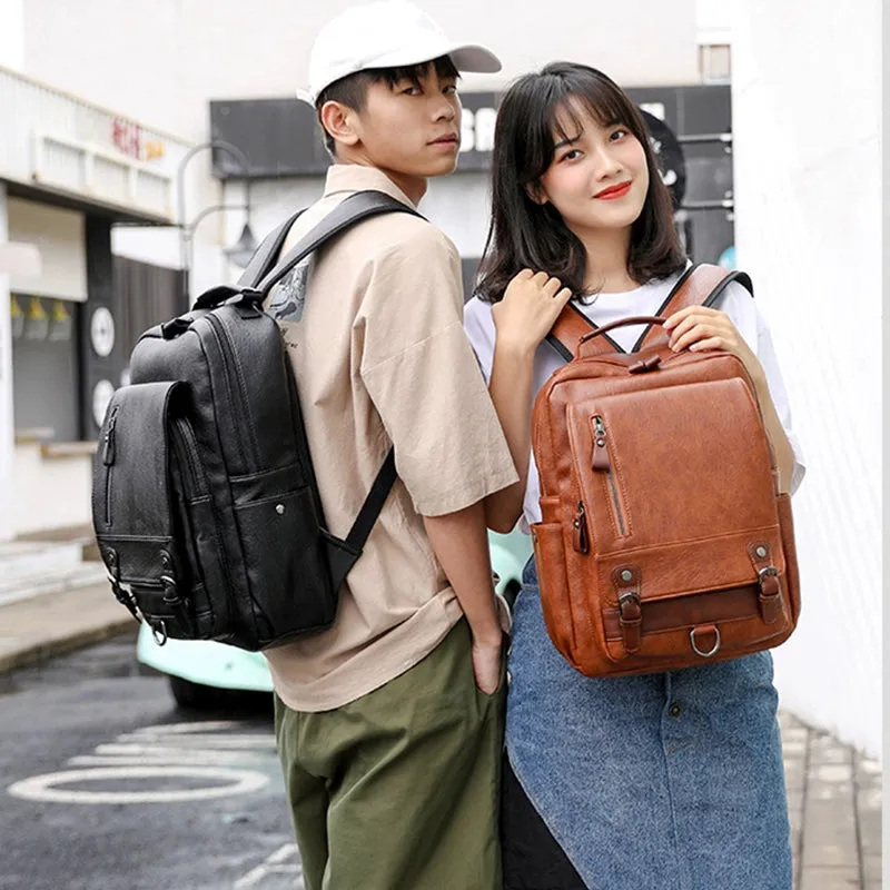 Unisex Backpack- 14-Inch Genuine Leather Backpack