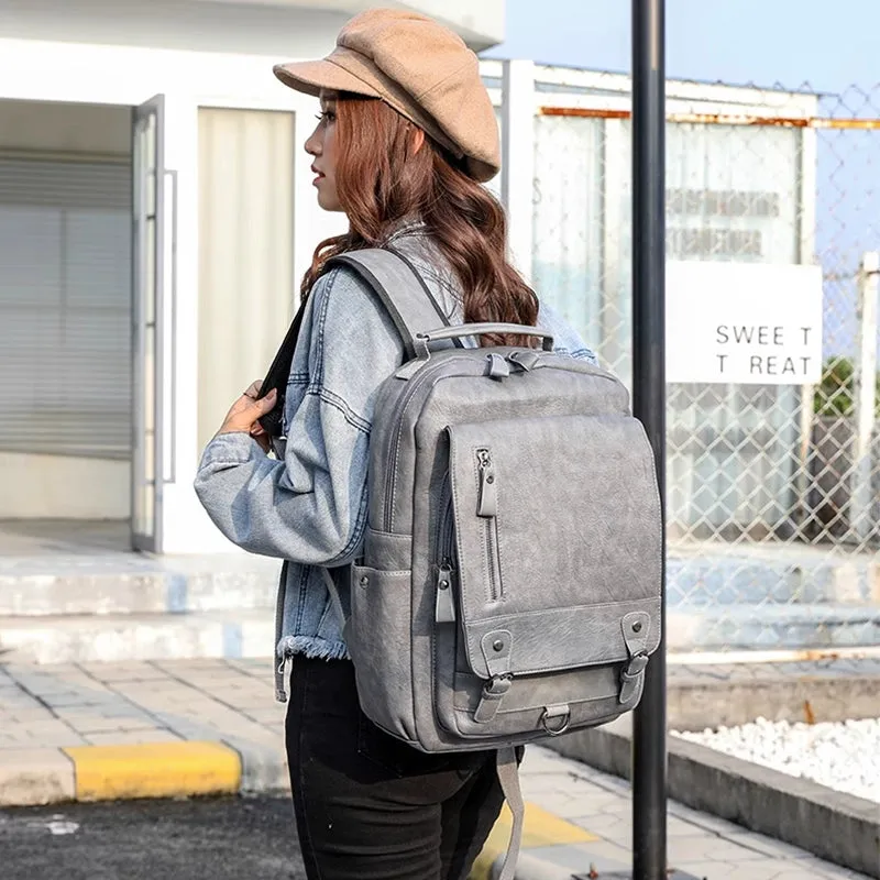 Unisex Backpack- 14-Inch Genuine Leather Backpack