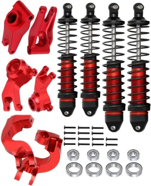 Upgrades for 1/10 ARRMA,Alloy RC Shocks,Caster Block,Steering Blocks,Rear Stub Axle Carriers for Granite/Senton 4x4 3S Blx & Mega 550,Big Rock/Vorteks 4x4 3S Blx,Upgrades Part Hop Ups,Red