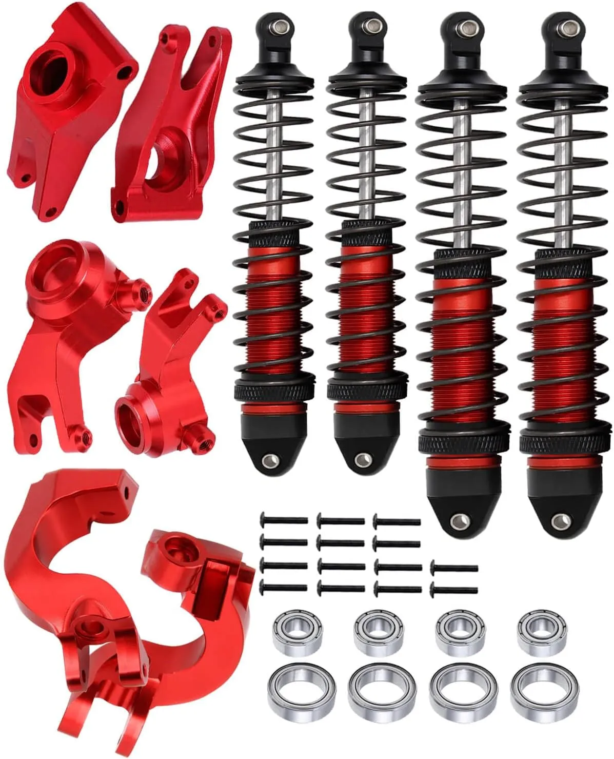 Upgrades for 1/10 ARRMA,Alloy RC Shocks,Caster Block,Steering Blocks,Rear Stub Axle Carriers for Granite/Senton 4x4 3S Blx & Mega 550,Big Rock/Vorteks 4x4 3S Blx,Upgrades Part Hop Ups,Red