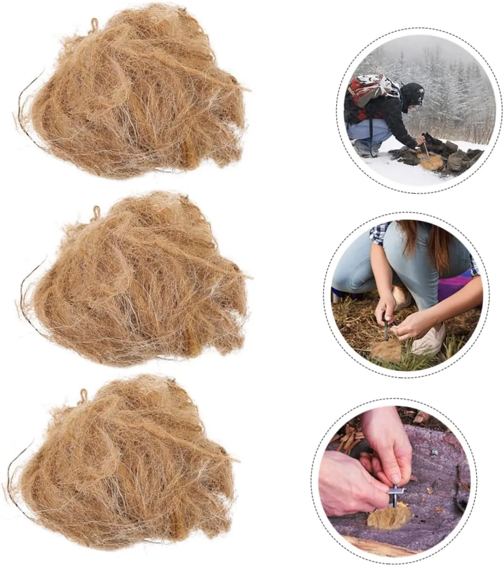 UPKOCH 4sets Jute Fire Starter Lightweight Camping Flame Tool for Easy Outdoor Cooking Survival Accessories Weather Resistant for Campfires and Grills 3pcs*4